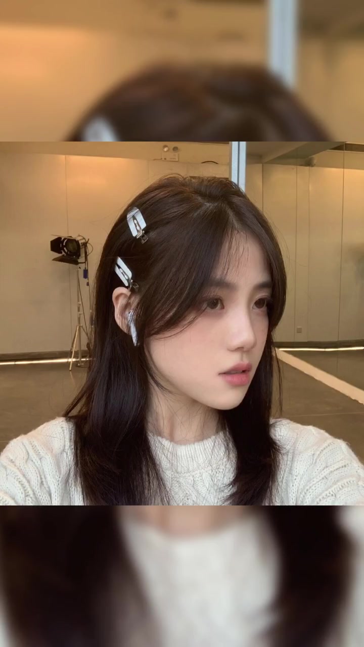 扎发散发都美爆了的侧颜瘦脸初恋刘海