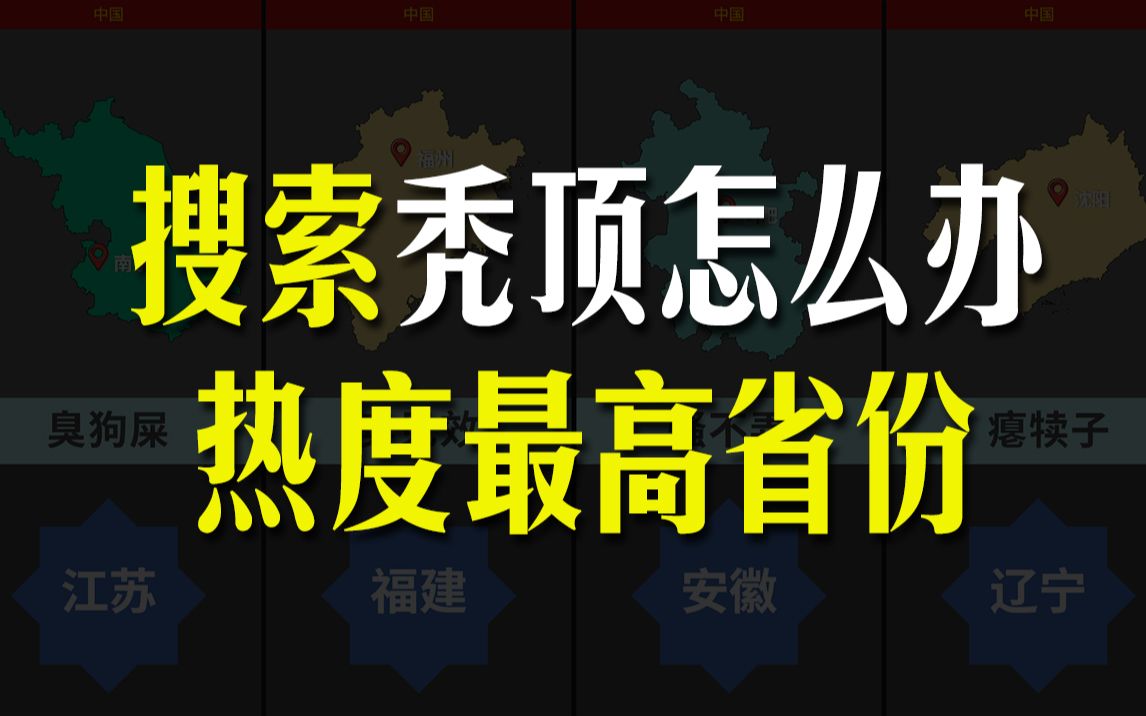 很“秃”然!搜索“秃顶怎么办”热度最高的省份,搜索热度排行,你是黑森林or光明顶?哔哩哔哩bilibili