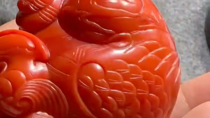 保山南红东山大水沟手把件(貔貅)