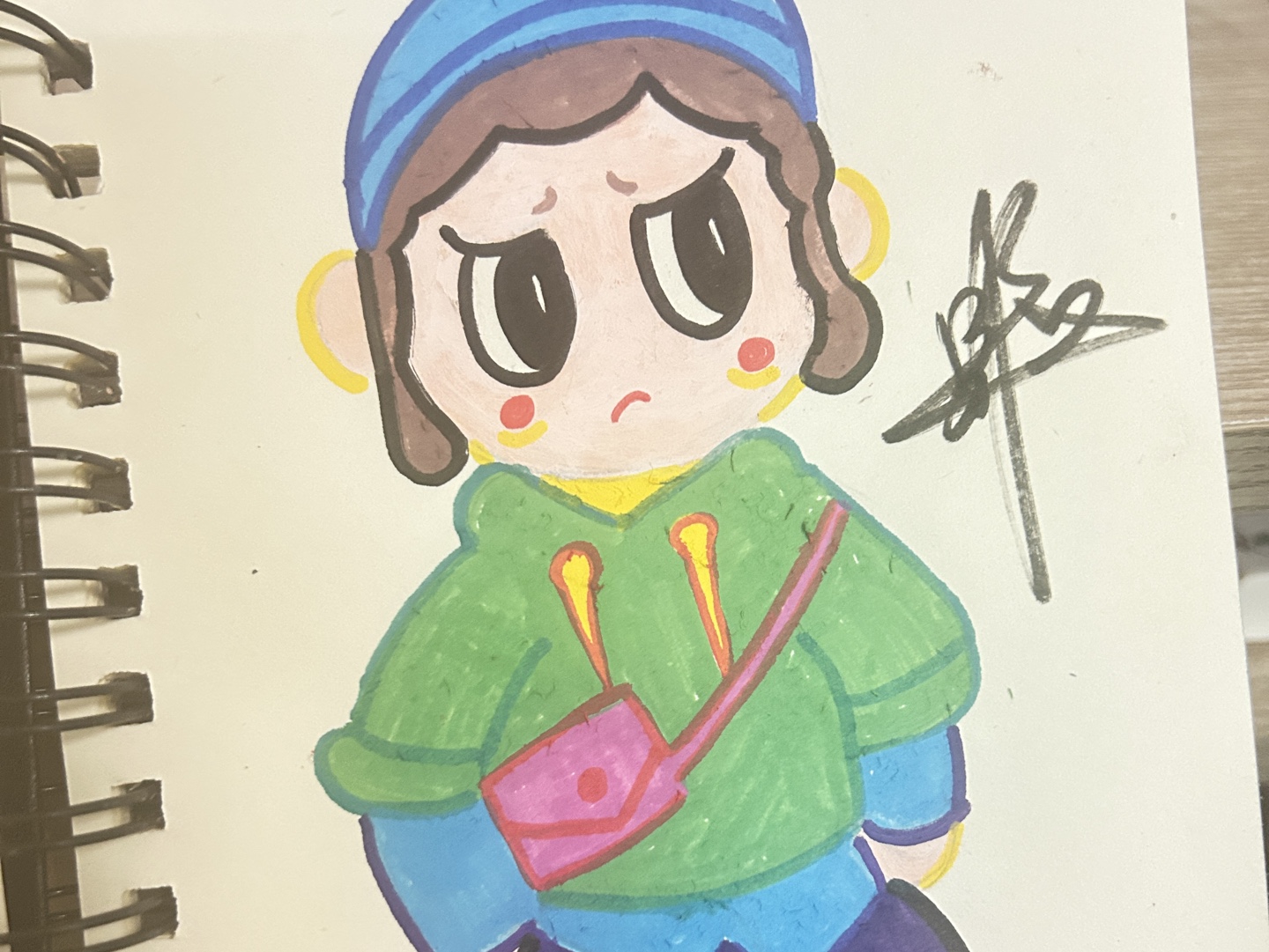 "油画棒 丙烯马克笔"教程:可爱小男孩