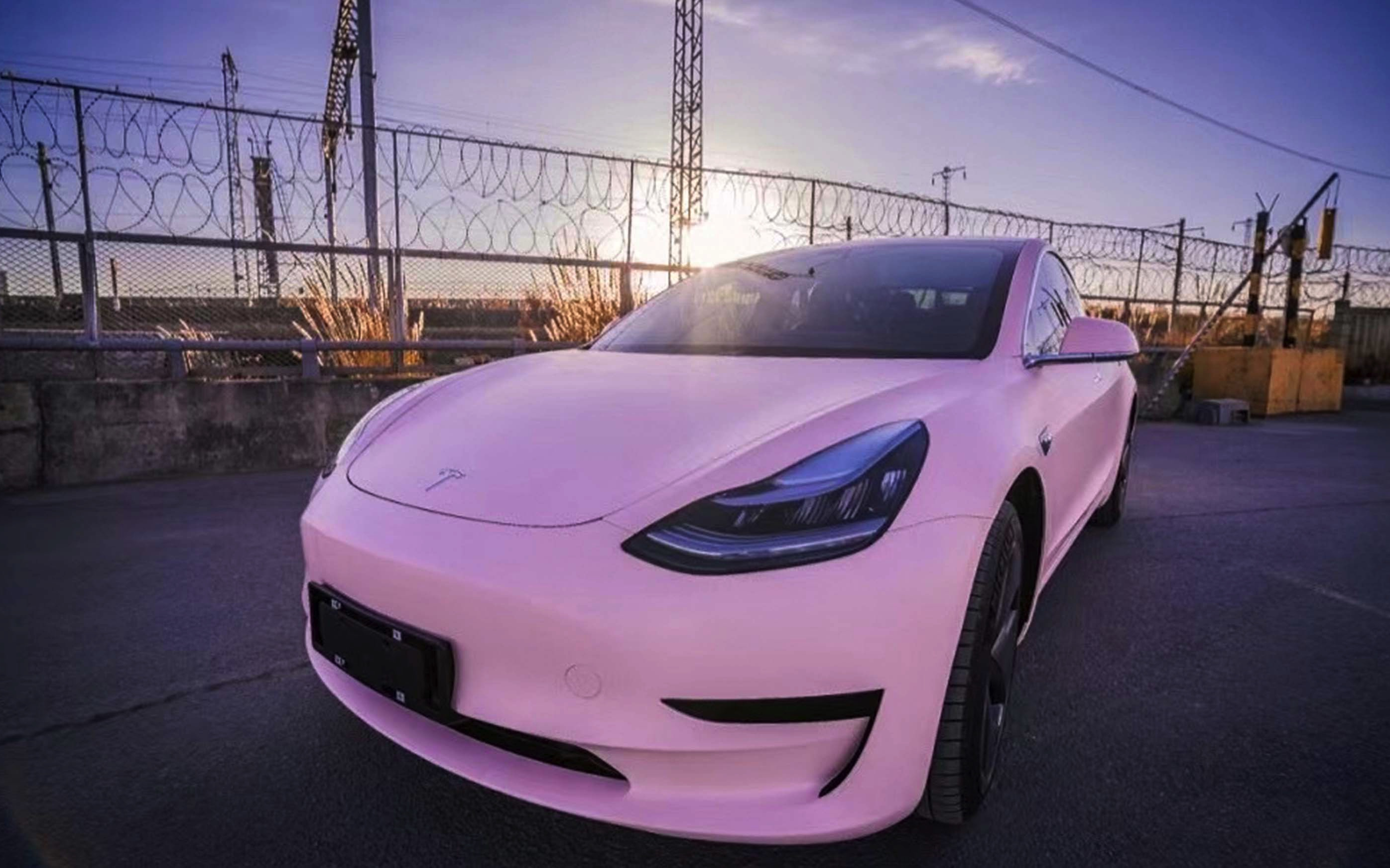 peagestudio新老交替的时候我们有些话想说特斯拉model3消光康乃馨粉