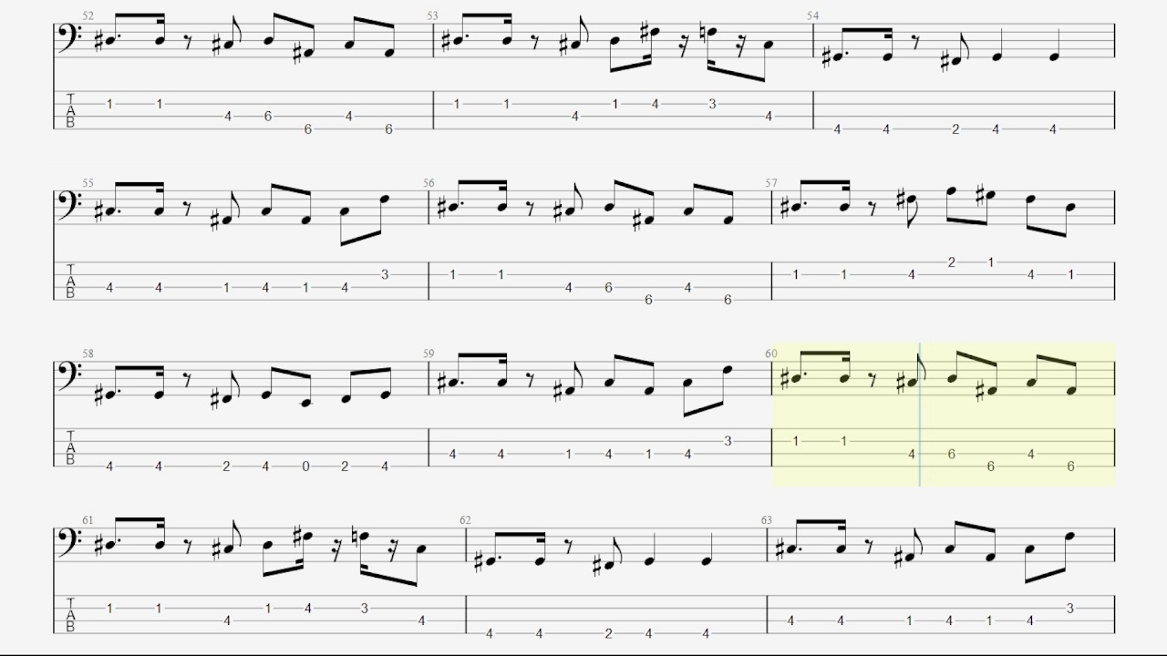 夢と幻 贝斯tab谱 原曲使用