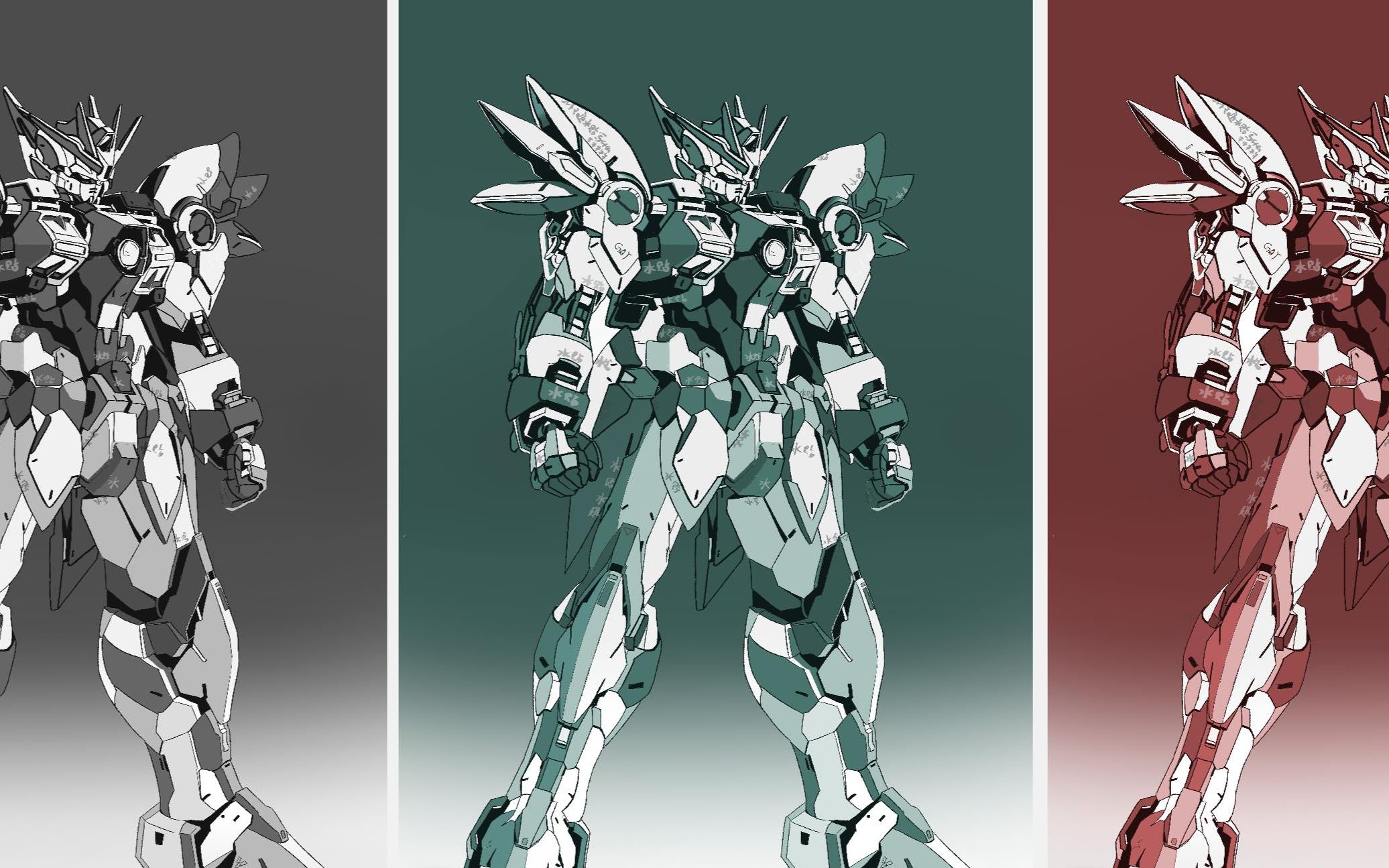 【新手线稿/明暗练习】高达飞翼