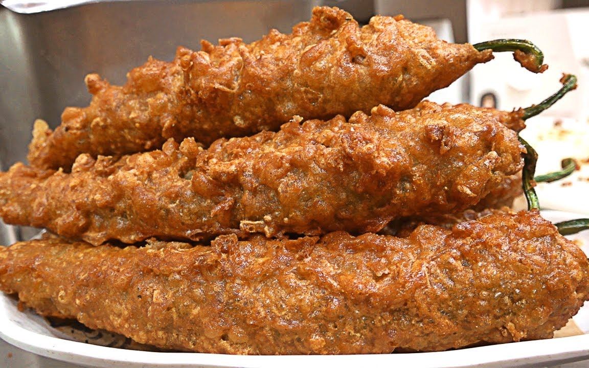 疯狂的尺寸!炸两次巨型辣椒薯条 - 韩国街头小吃