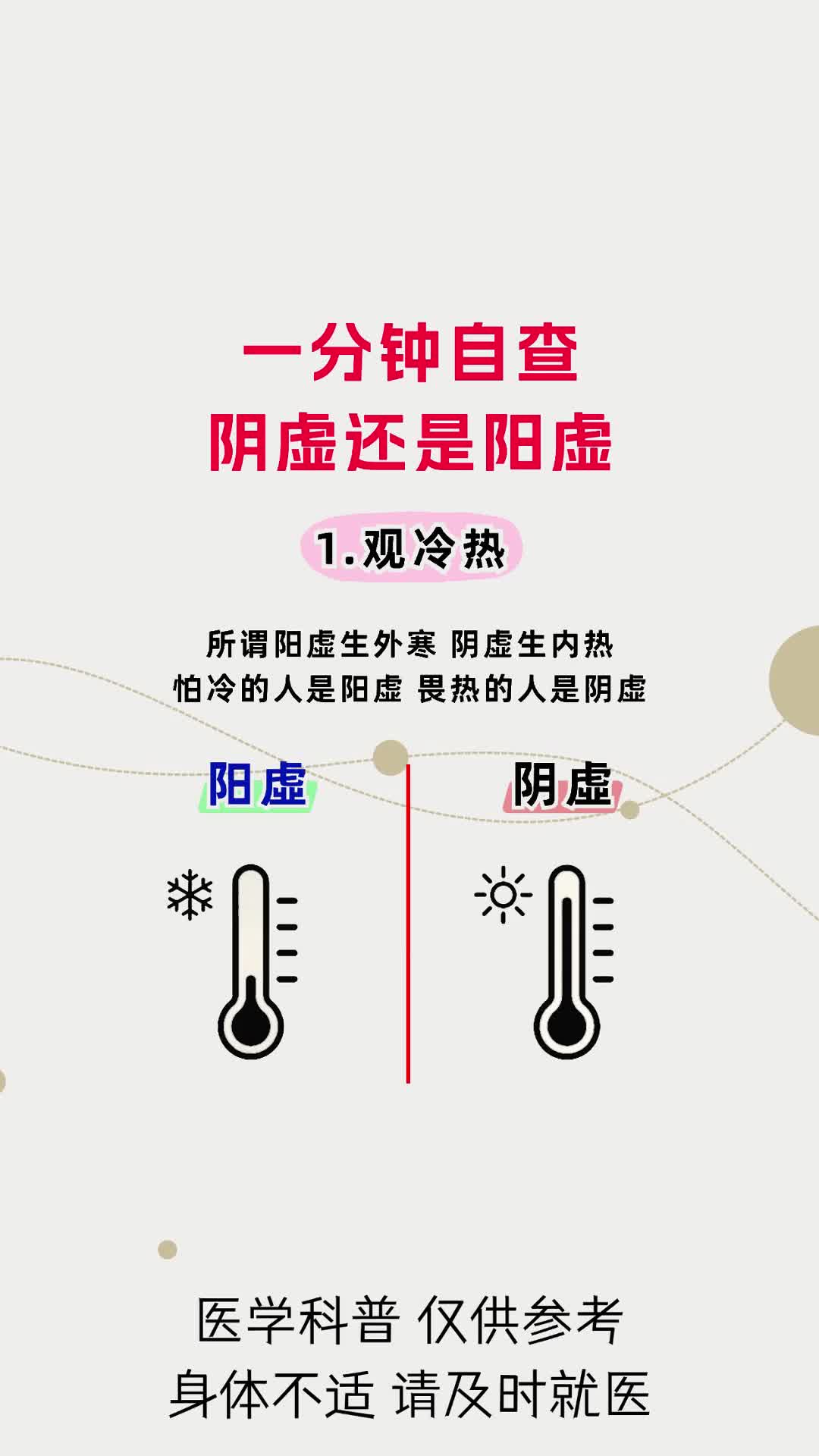 一分钟自查阴虚还是阳虚!