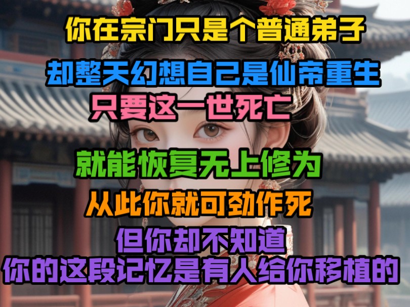 [图]你在宗门只是个普通弟子，却整天幻想自己是仙帝重生，只要这一世死亡，就能恢复无上修为，从此你就可劲作死，但你却不知道，你的这段记忆是有人给你移植的！