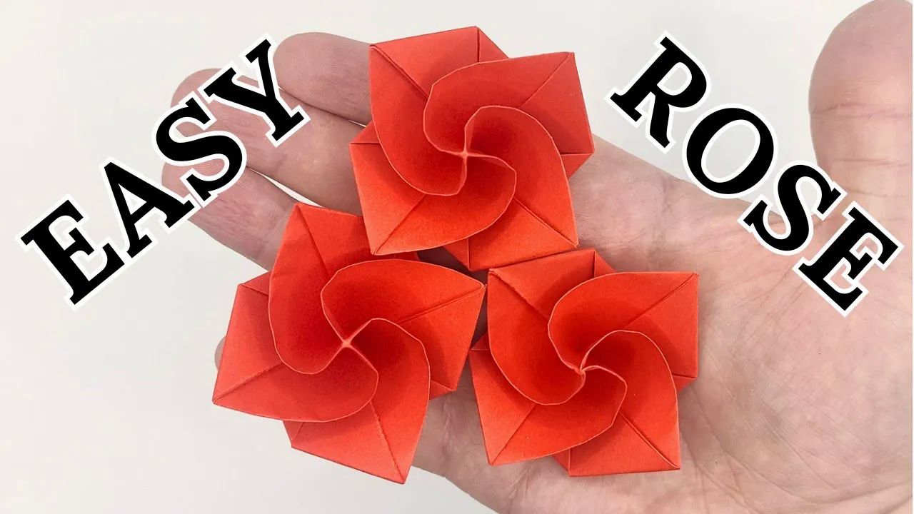 【origami library】玫瑰折纸教程easy origami rose