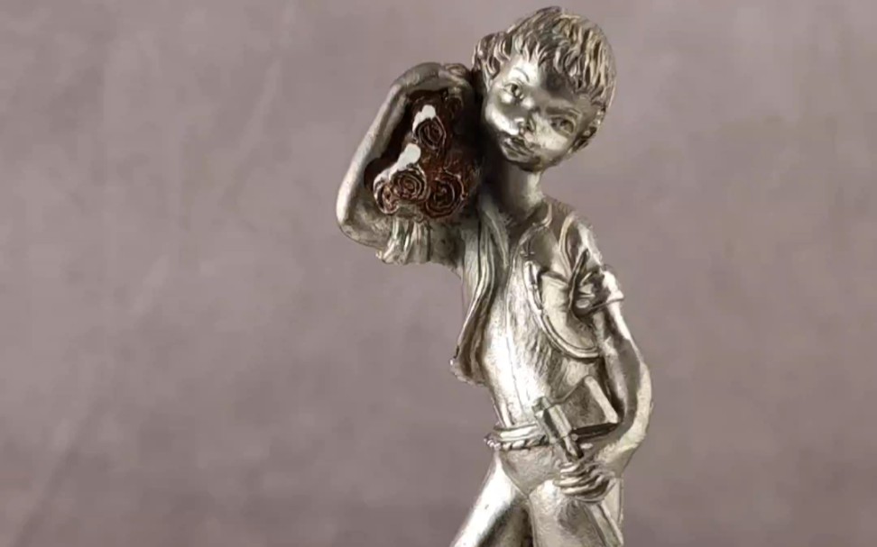 英国手工制作锡质娃娃可爱人偶中古装饰摆件