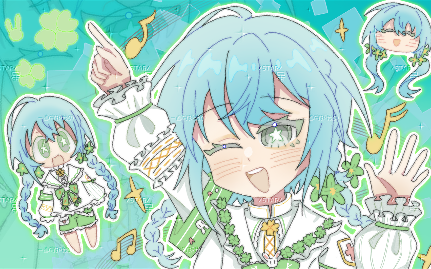 【稿件展示/摸鱼页】水蓝色小偶像