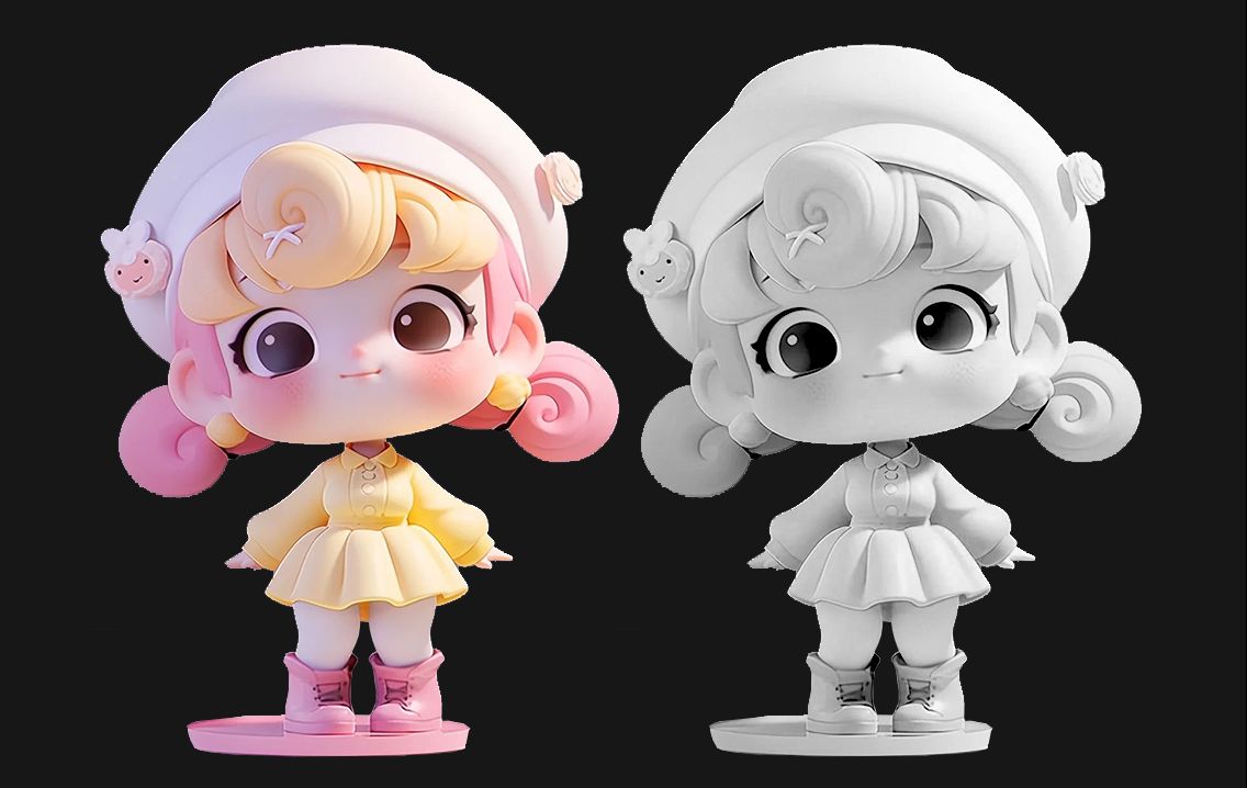 卡通q版软萌角色"小萌妹"手办模型制作,zbrush手办雕刻教程