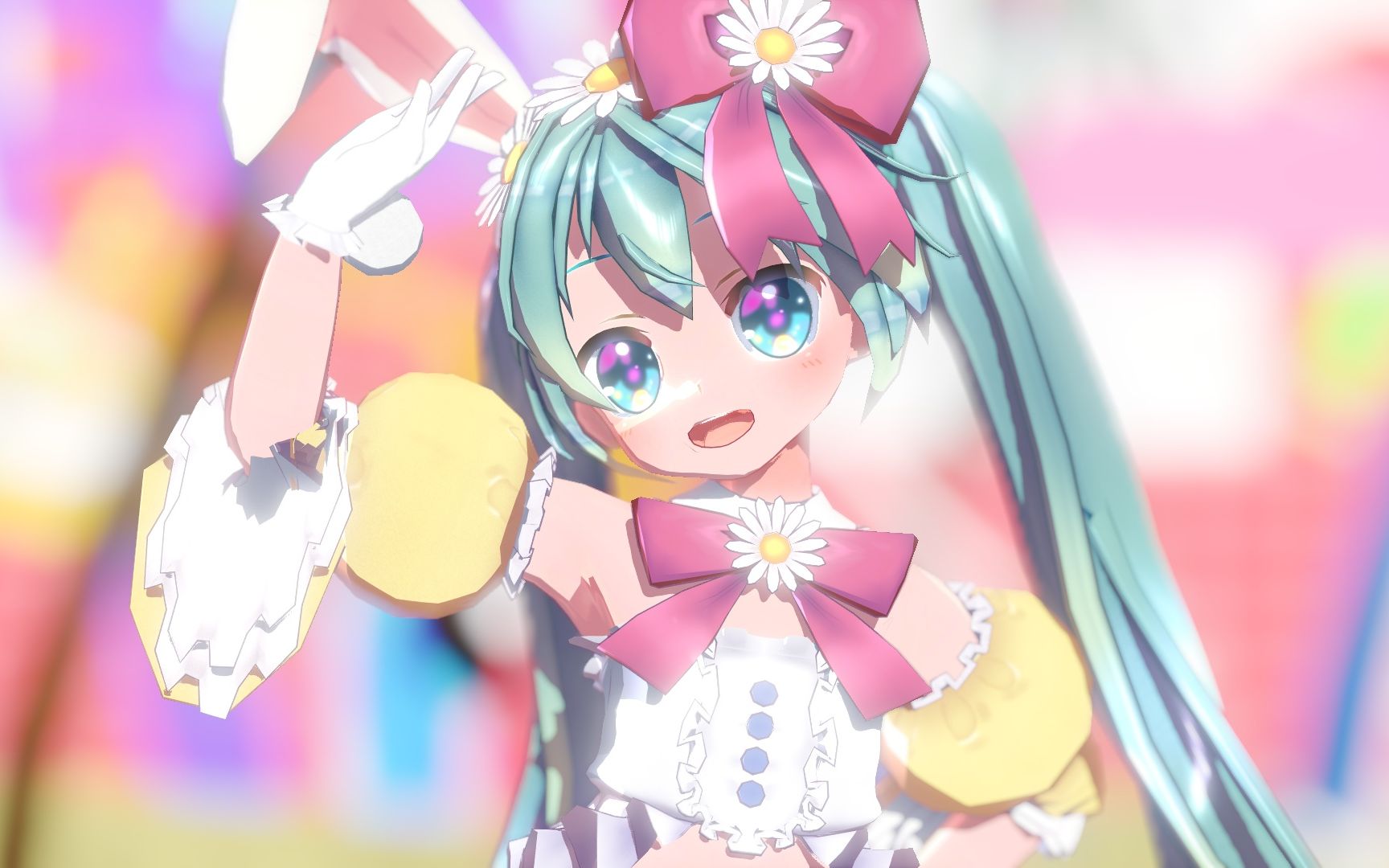 活动作品mmd萌炸兔耳小初音彩虹节拍