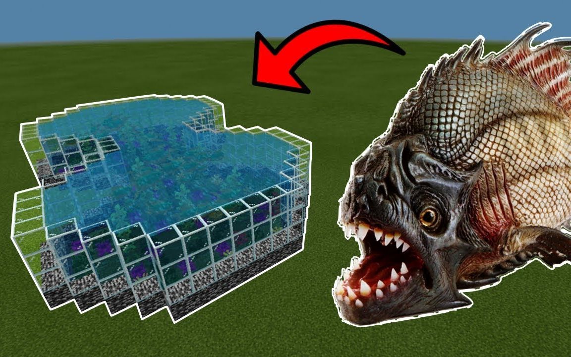我的世界minecraft:如何制作一个食人鱼水族馆农场