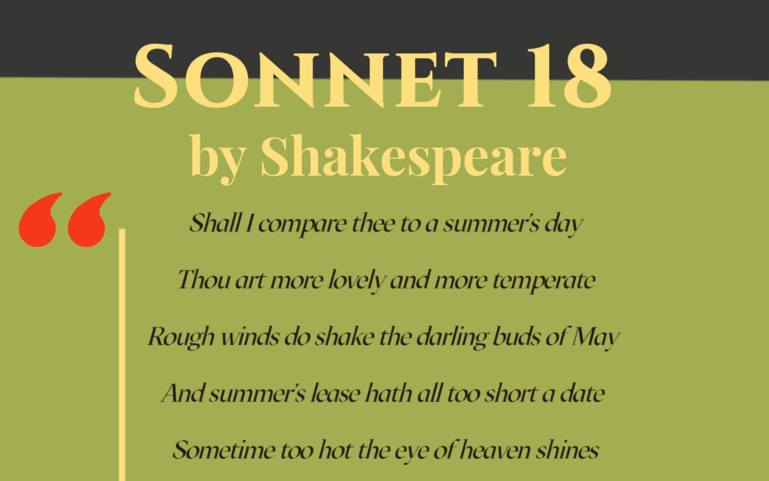 【我可否將你比作夏日的一天 sonnet 18 |英文配音】(英音)