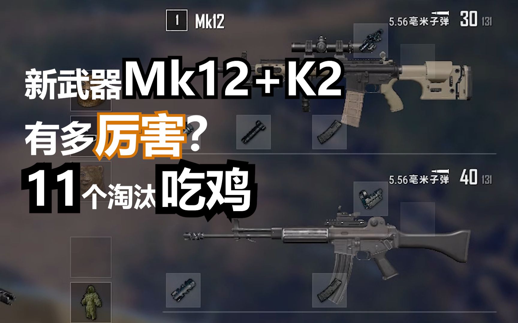 绝地求生新武器MK12和K2有多厉害?11个淘汰吃鸡!网络游戏热门视频