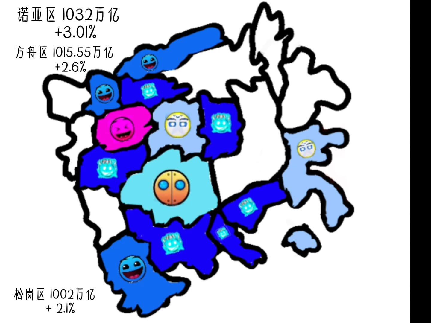 【架空城市】夏莱市各地区GDP总量图