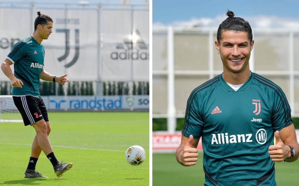 【c罗】超人归来 疫情发生以来,首次随队训练,丸子头拉低颜值75%