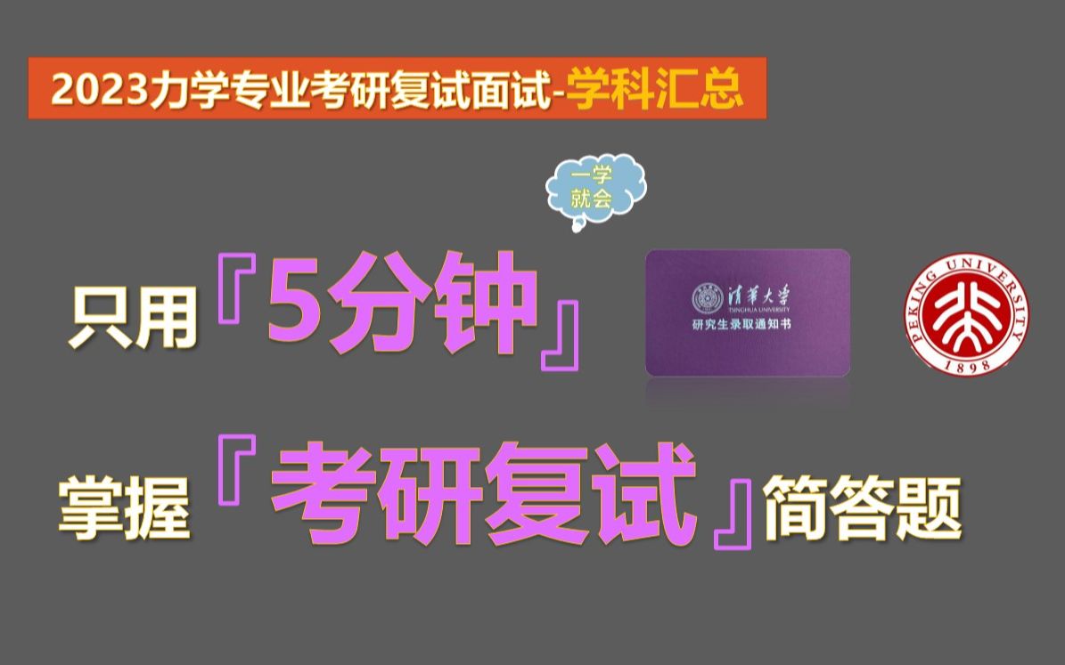 【2024力学专业考研复试面试汇总】力学本科知识汇总哔哩哔哩bilibili