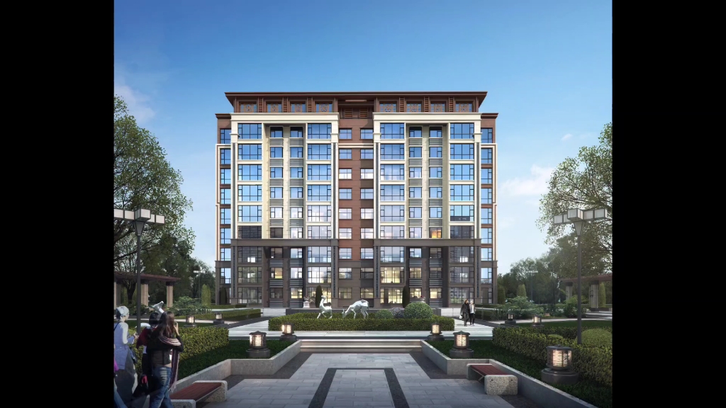 一套住宅小区效果图