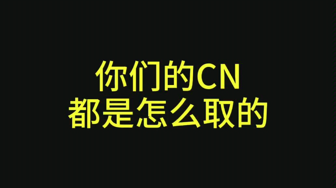 【你们的CN都是怎么取的?】哔哩哔哩bilibili