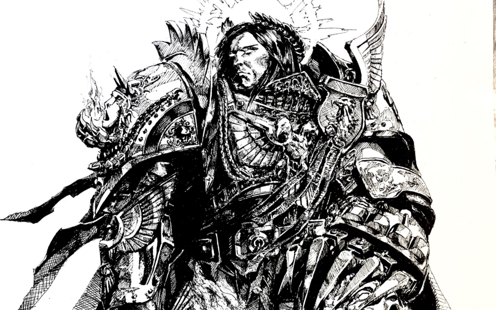 战锤40k人类之主帝皇手绘