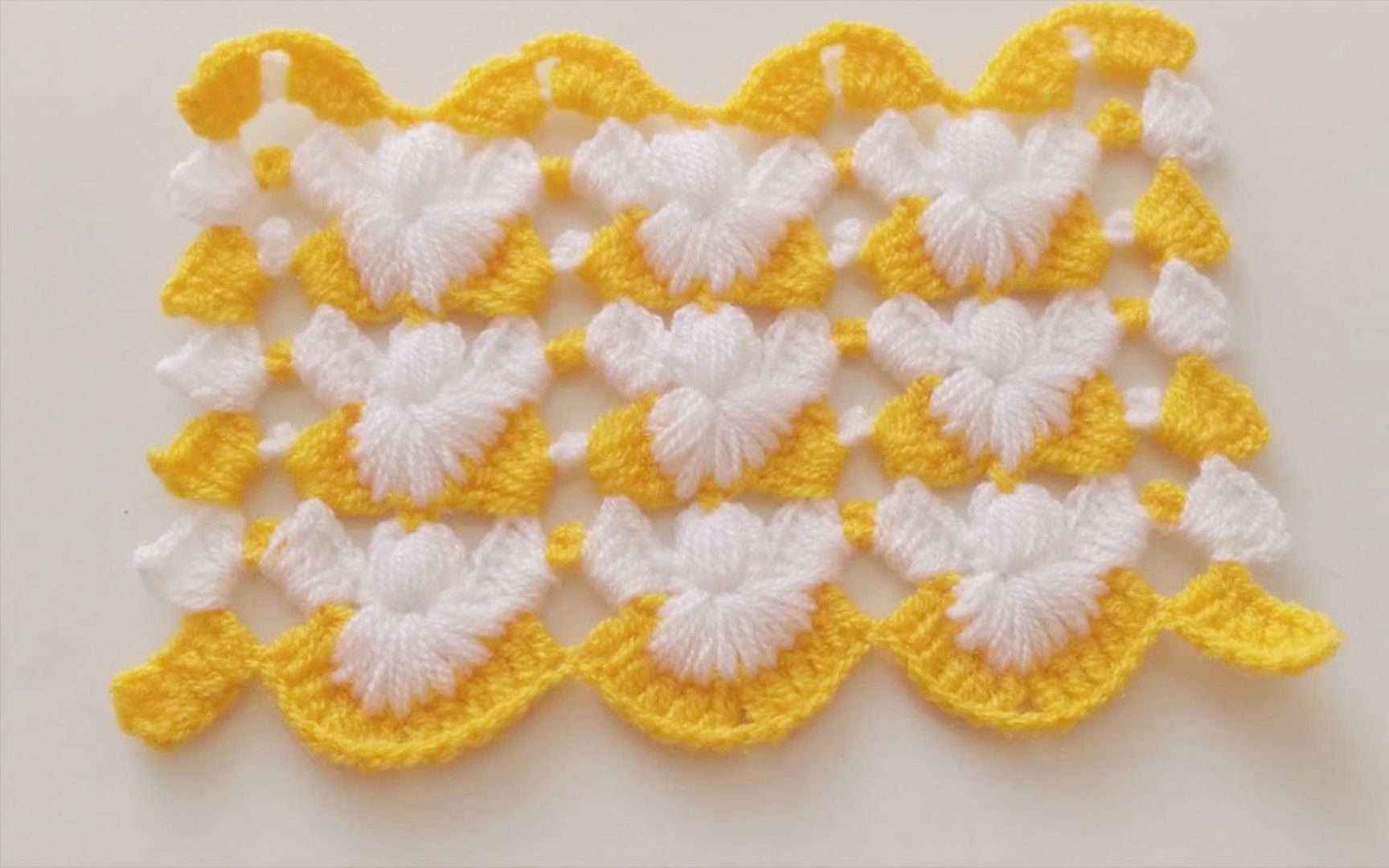 毛线编织教程蝴蝶花纹图案的钩织方法