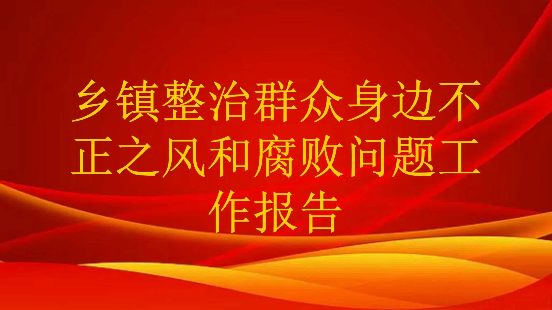 乡镇整治群众身边不正之风和腐败问题工作报告哔哩哔哩bilibili