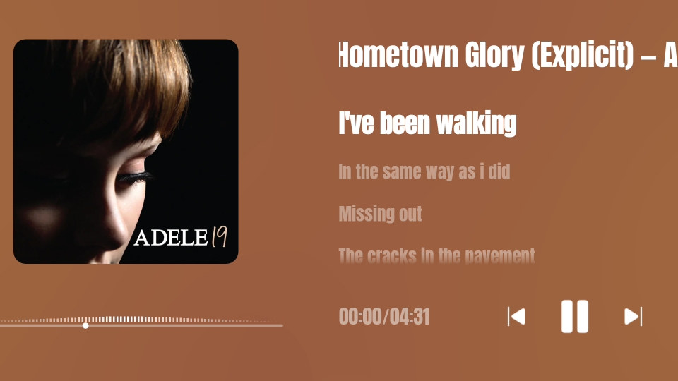 Hometown Glory-Adele