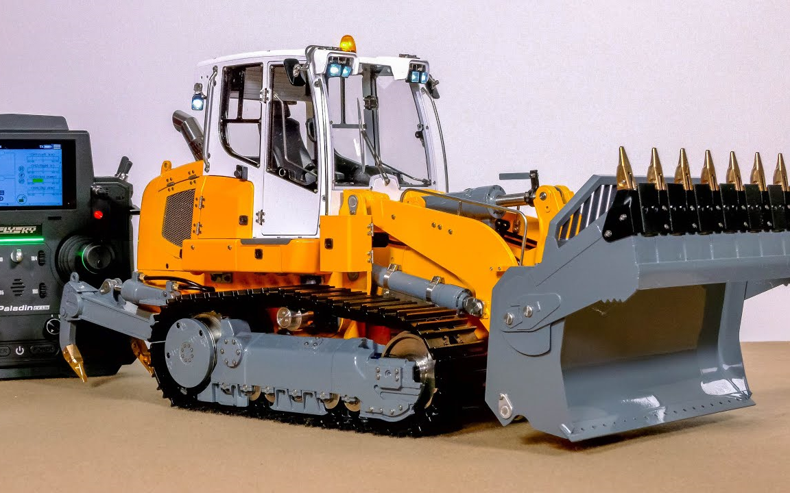 【rc】開箱 lesu lr 636 rc 液壓履帶式裝載機 liebherr 複製品,摺疊