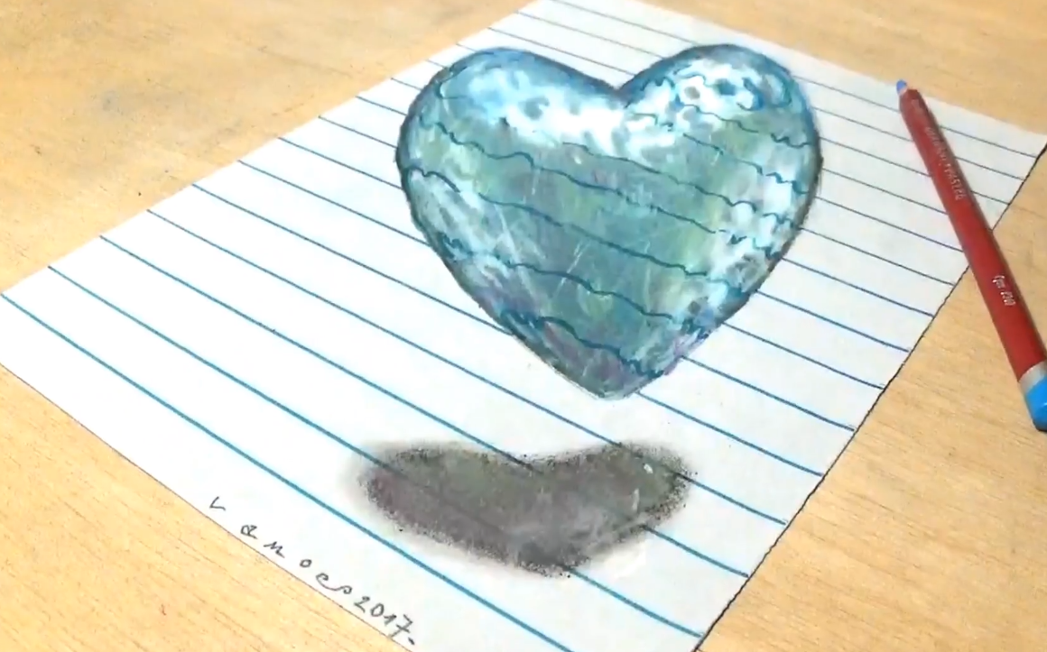 3d立体画悬空的冰冻之心