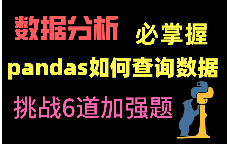 pandas五种数据查询方式全掌握,教你如何使用官方文档,loc函数索引表达式哔哩哔哩bilibili