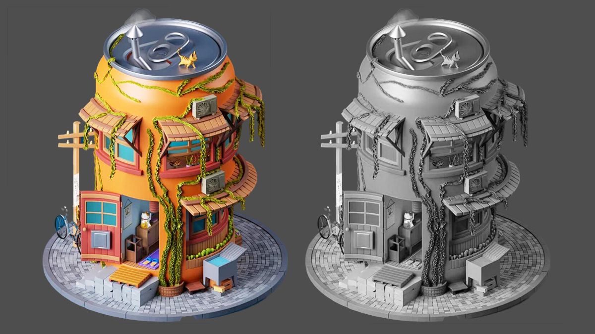 风格化"易拉罐"房子制作,适合新手学的第一个案例