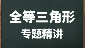 全20集【全等三角形】专题精讲  掌握几何模型/全等三角形不再失分（配套讲义PDF)