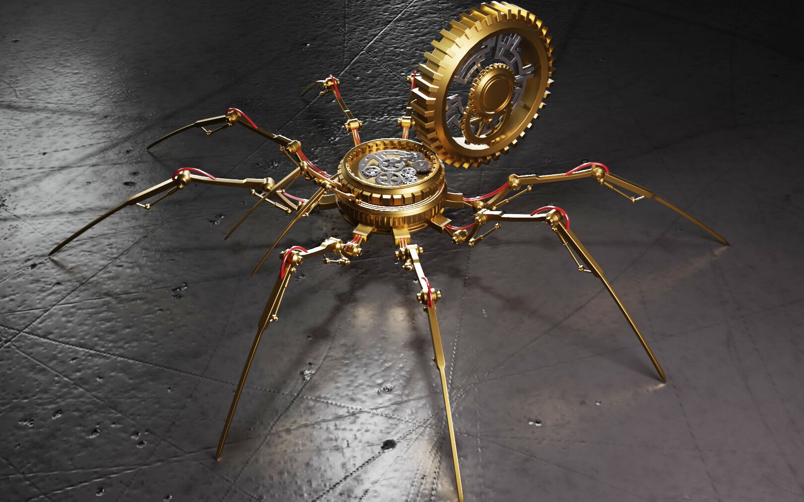 3dmax游戏建模:金属机械蜘蛛模型制作 布线卡线法线思路技巧教学(上)