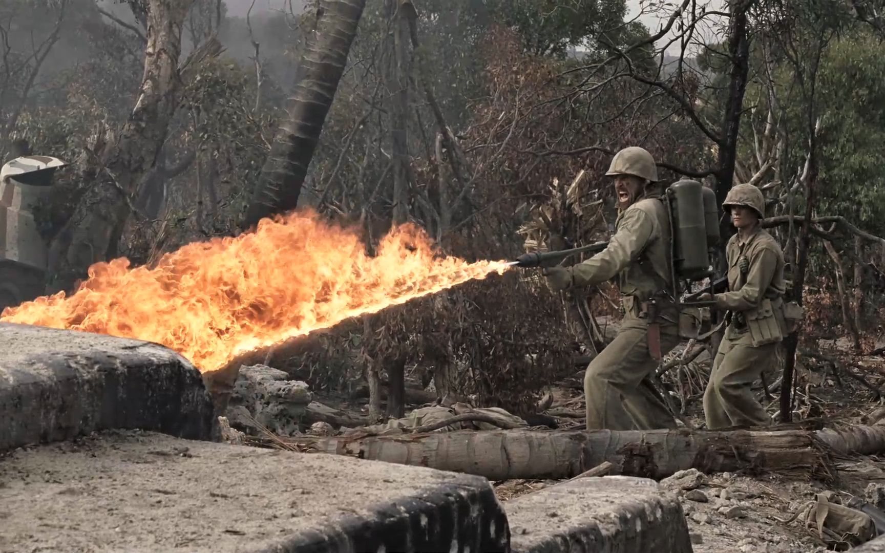 太平洋05二战日军最害怕的并不是子弹或者死亡而是美军的喷火兵每一次