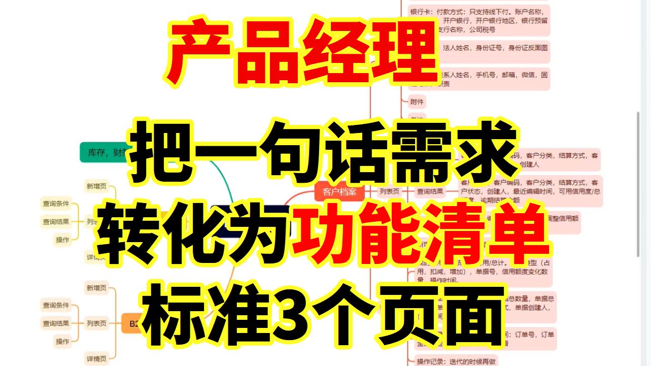 10分钟讲解产品经理把一句话需求转化为功能清单标准3个页面!哔哩哔哩bilibili