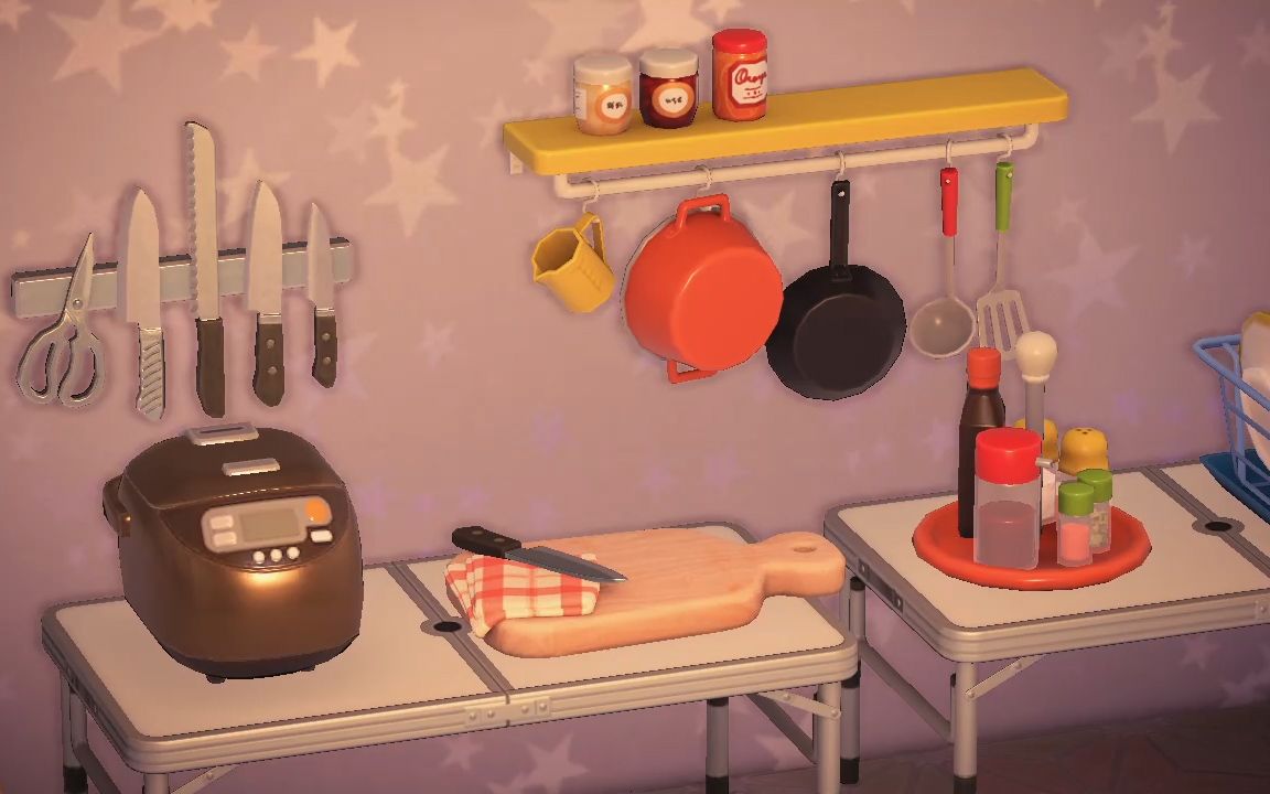 在动森里拥有一间治愈的小厨房