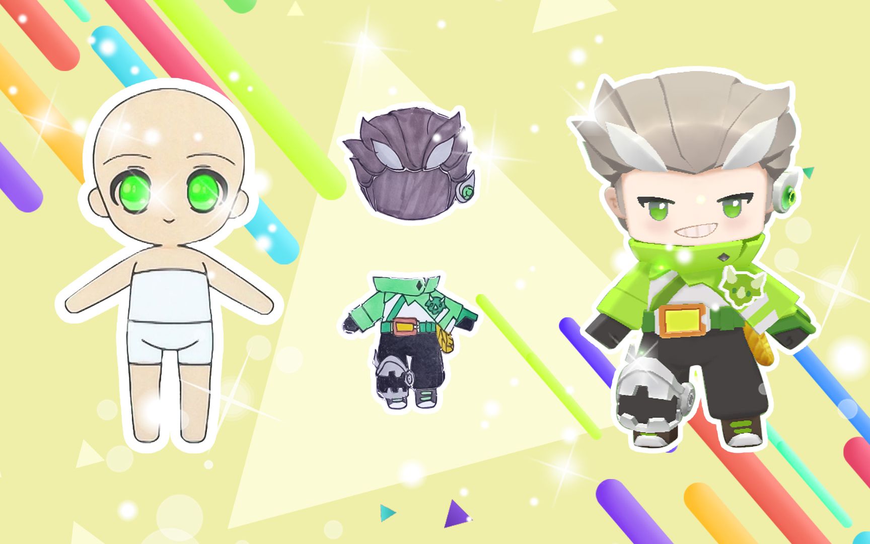 手工纸娃娃玩具:纸娃娃装扮,《迷你世界》马丁尼装扮