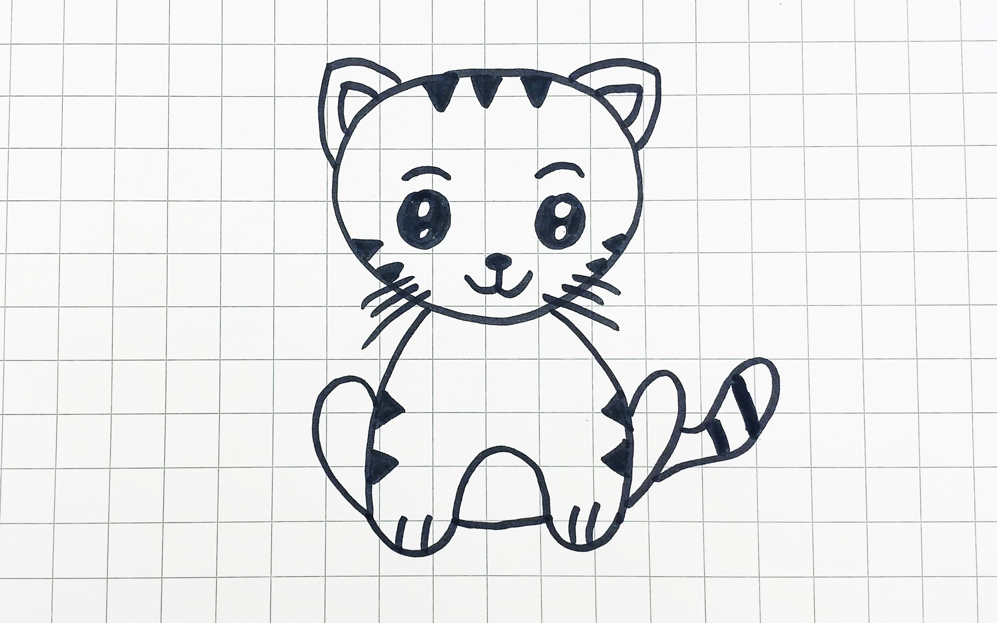 一分钟教你画萌萌哒的小猫咪超可爱哟