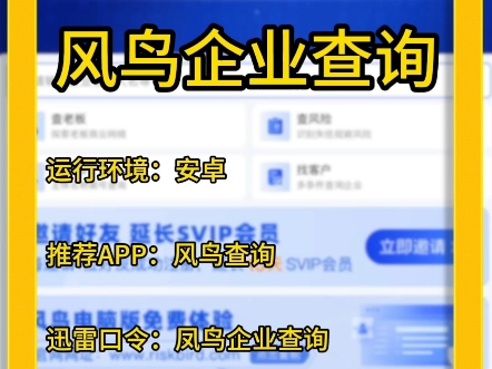 免费《风鸟企业查询》 APP,精准深挖企业情报,一键尽览商业资信,迅雷搜前口令哔哩哔哩bilibili