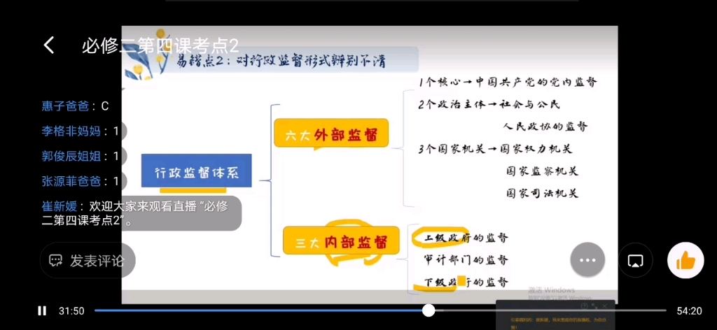 高三一轮复习必修二第四课 行政监督体系哔哩哔哩bilibili