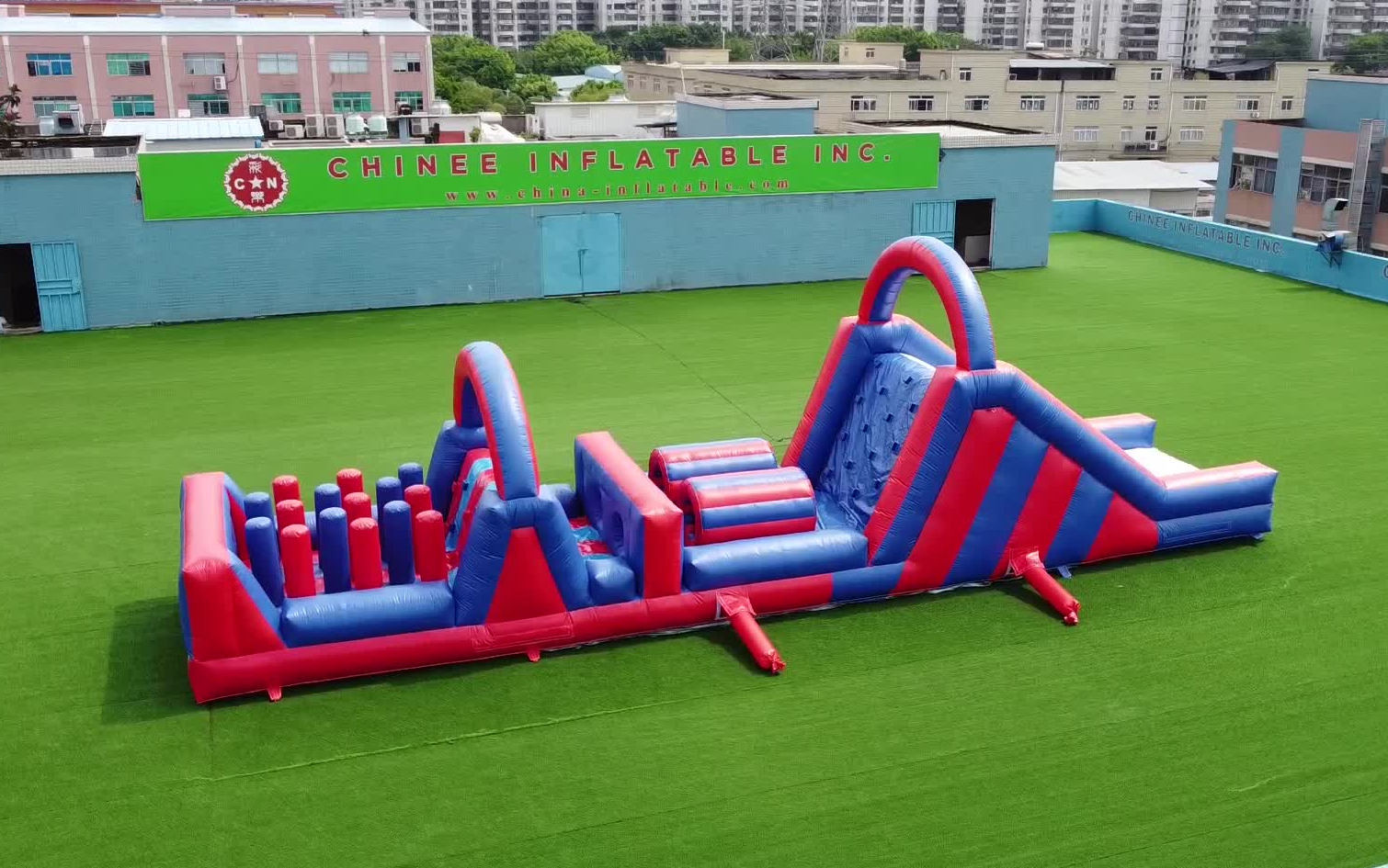 户外充气陆地闯关气模厂家定制趣味充气障碍闯关游乐设备 t7-517_哔哩