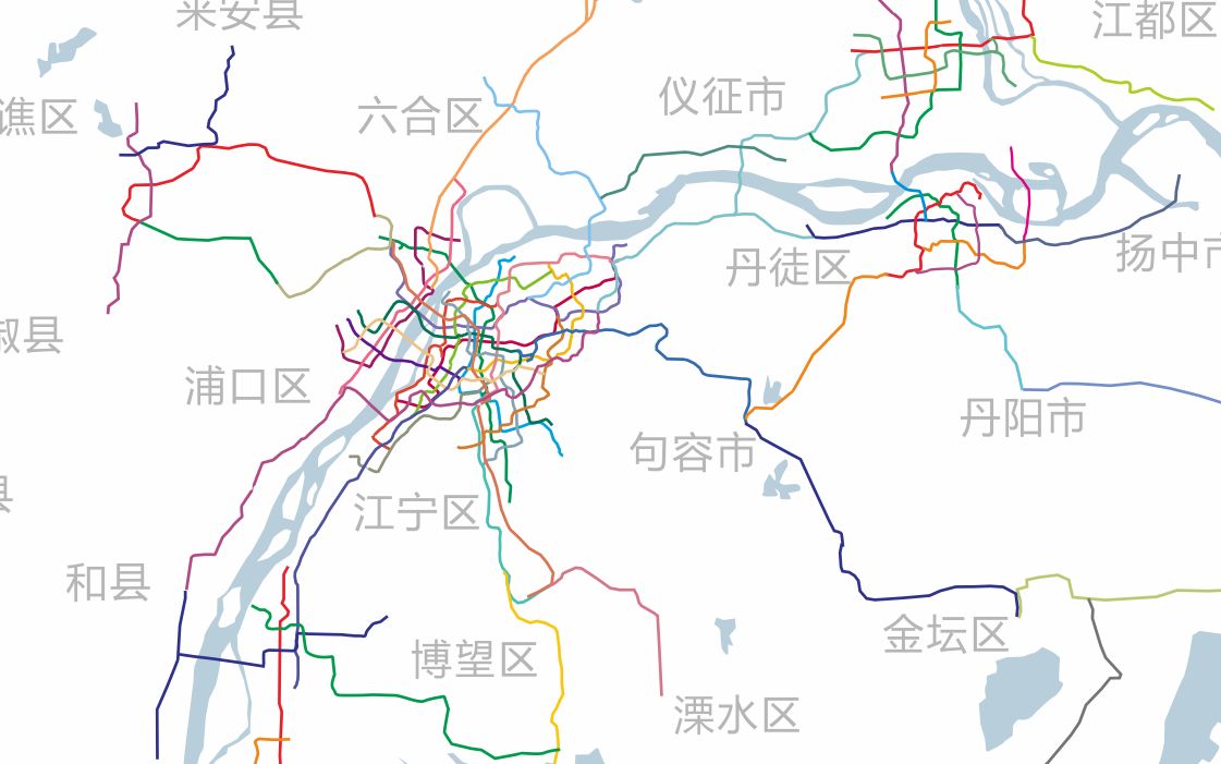 南京大都市圈地铁轨道交通跨省2050动态演示