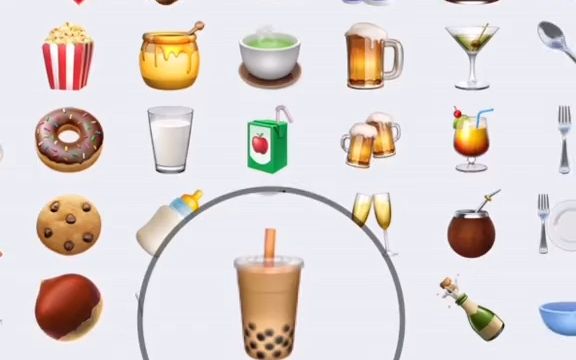 ios系统更新 #emoji表情 更新完发现多了好多表情,珍珠奶茶这个爱了
