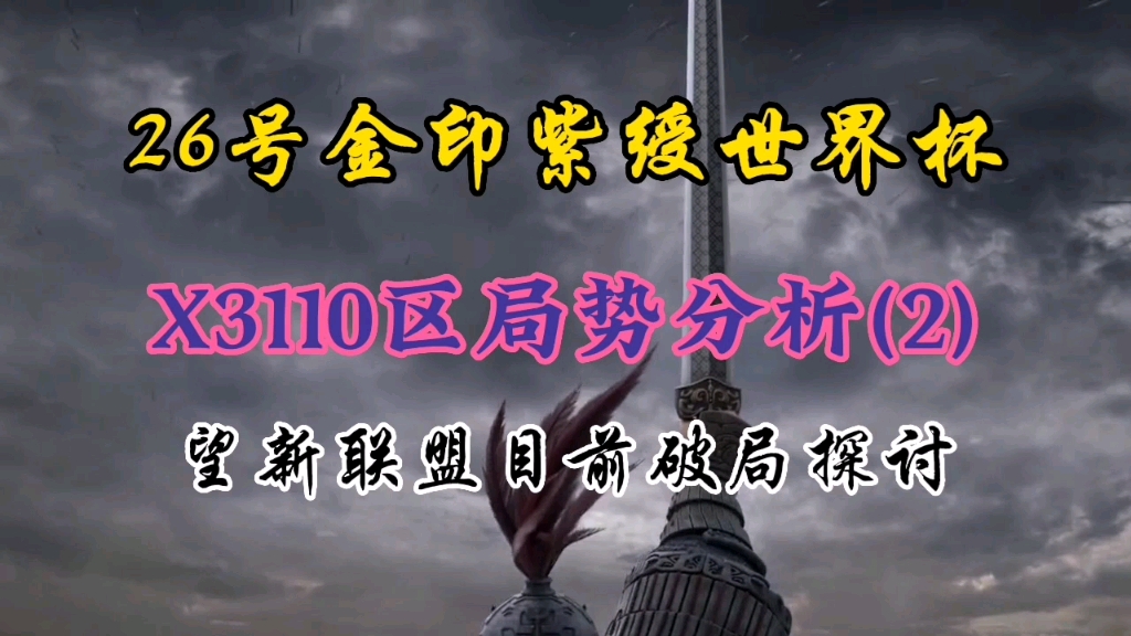 率土之滨26号金印紫绶世界杯——x3110区局势分析(2)望新联盟目前破局探讨率土之滨