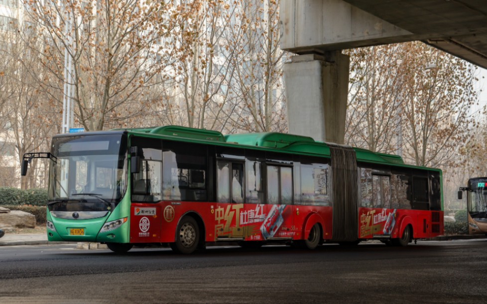 宇通铰接双开大青虫【郑州公交b5路】全程前方展望