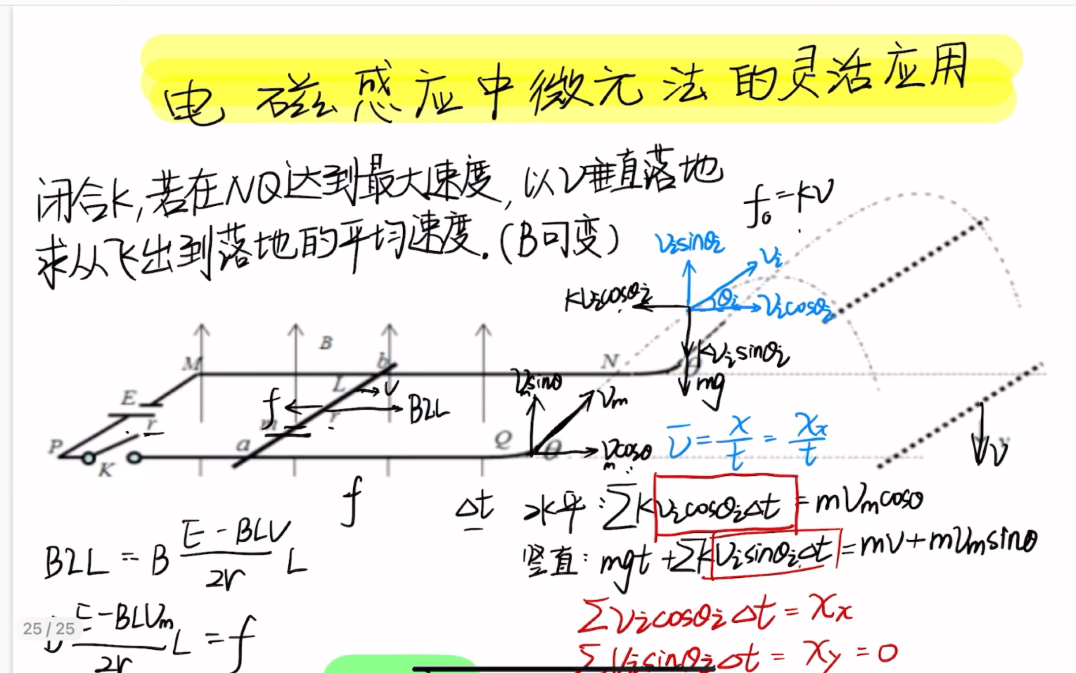 微元法在电磁感应中的灵活应用哔哩哔哩bilibili