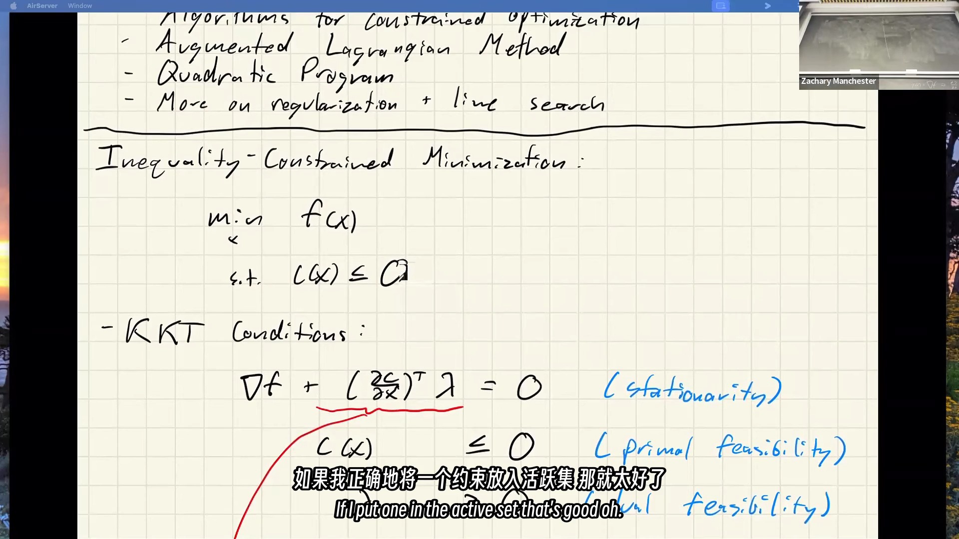 「精校熟肉」Optimal Control最优控制(CMU 16745) 2024L5优化(下)哔哩哔哩bilibili