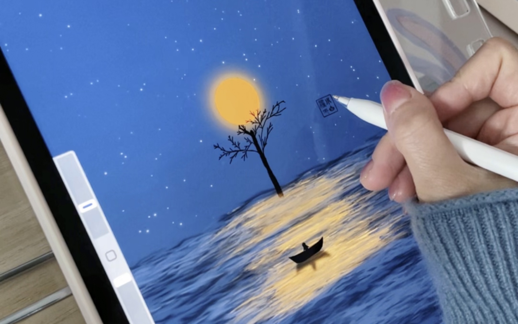 一起用ipad画风景吧