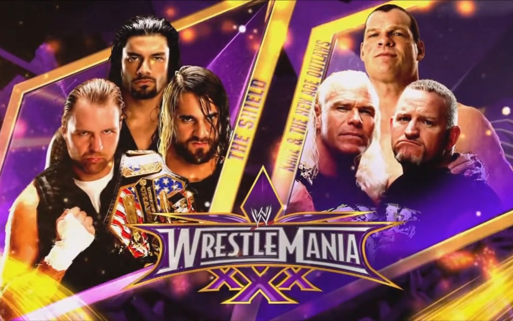 [图]WrestleMania 30 The Shield vs. Kane & The New Age Outlaws