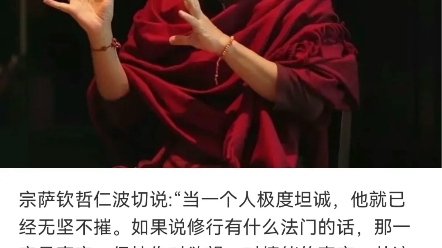 宗萨钦哲仁波切说:“当一个人极度坦诚,他就已经无坚不摧.哔哩哔哩bilibili